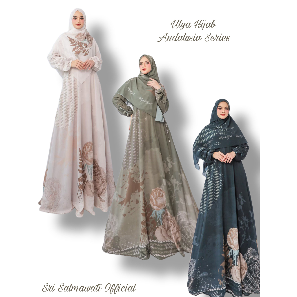 Ulya Hijab / Andalusia Series / Baju Set Syari / Baju Muslim