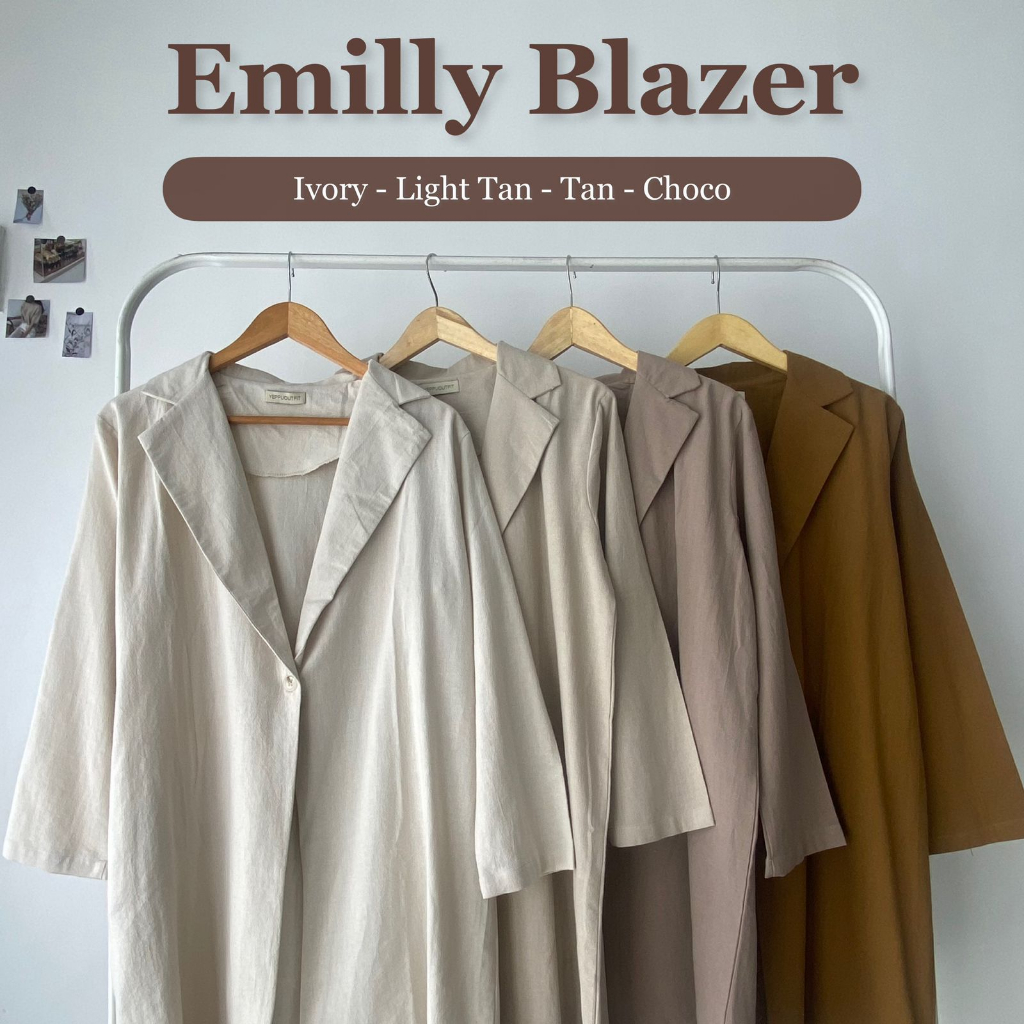 Emilly Longline Blazer | Blazer Panjang Berbahan Linen [YEPPUOUTFIT]