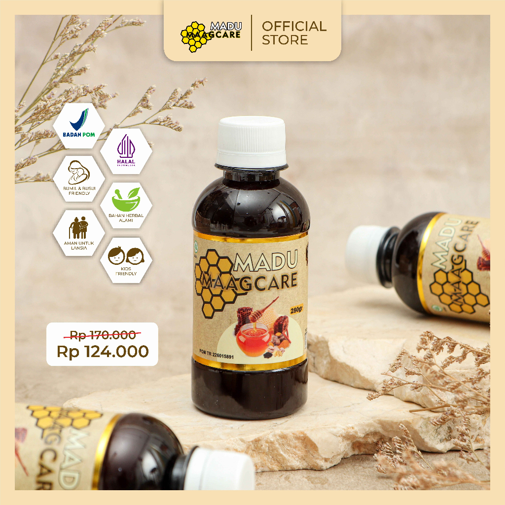 Maagcare Original Madu Maag Kronis Obat Asam Lambung Gerd Tukak Lambung Gangguan Pencernaan BPOM