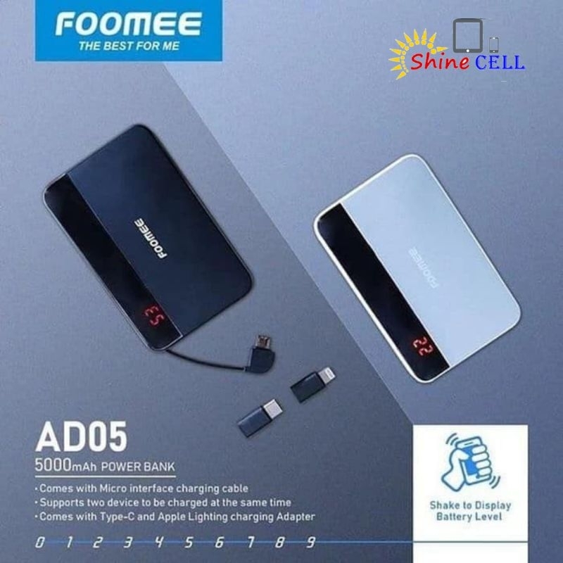 power bank AD05 5000mah 2a 10w foomee