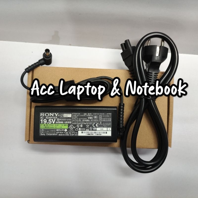 Original Adaptor/Charger Sony Vaio VGP-AC19V48 19.5V 3.3A Jarum