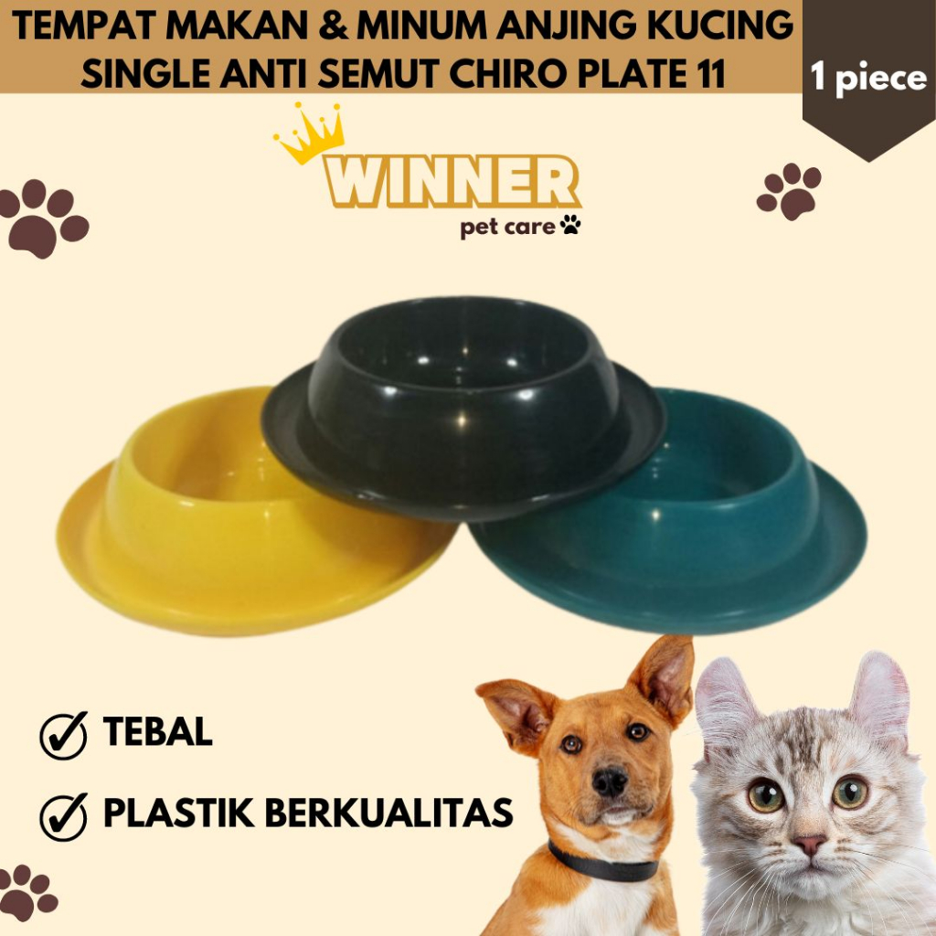 Tempat Makan Minum Anjing Kucing Single Anti Semut Chiro Plate 11