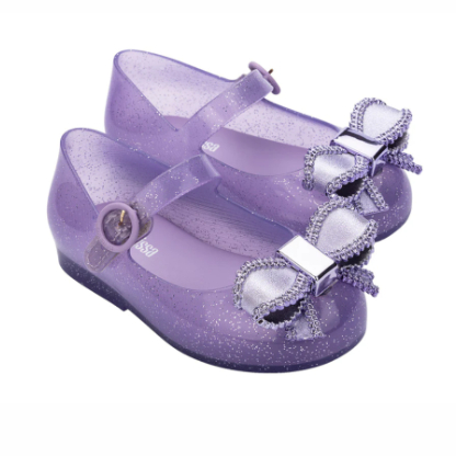 Sepatu Flat Anak Mini Melissa Sweet Love IV BB Lilac/Metallic Violet