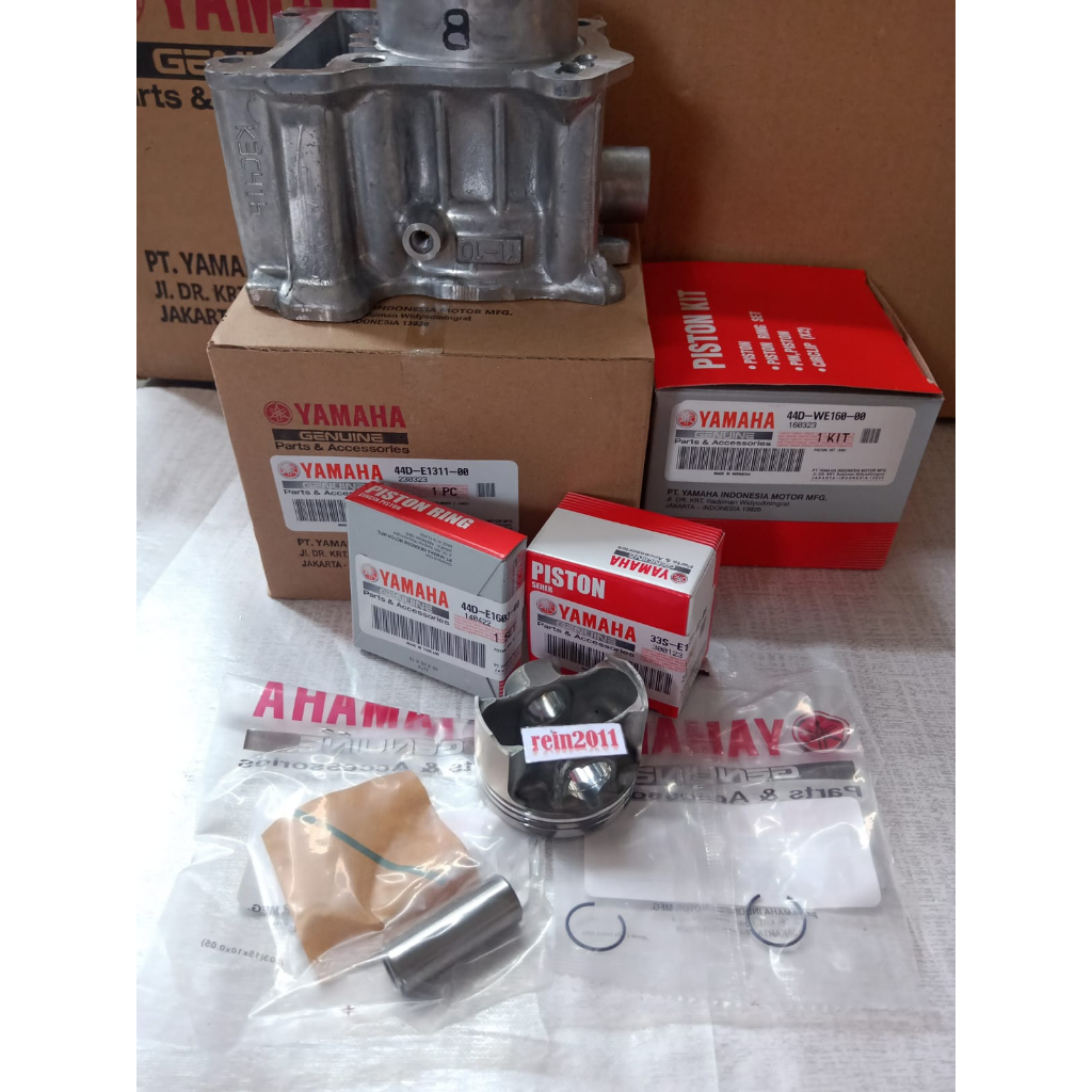 BLOK SEHER XEON KARBU SET PISTON KIT ASLI ORI YAMAHA 44D E1311 00 &amp; 44D WE160 00