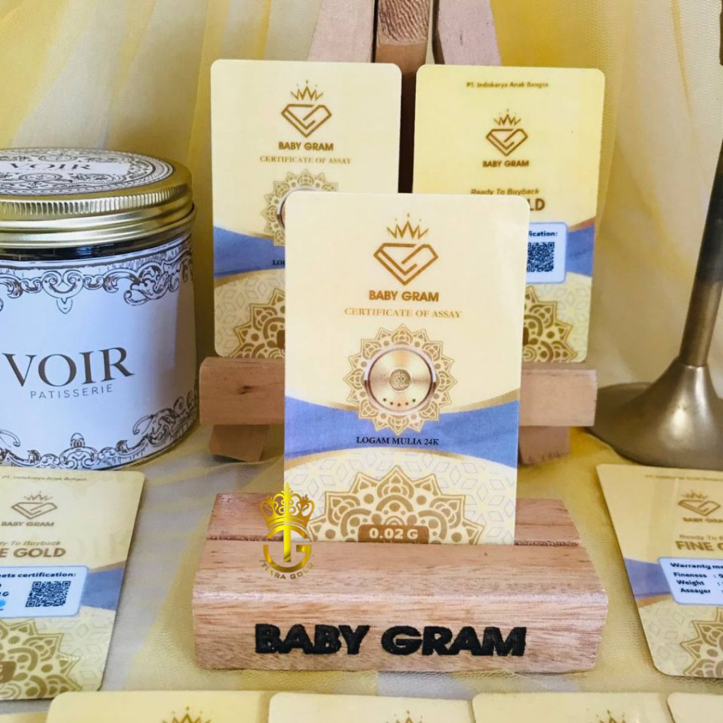 SOUVENIR BABY GRAM REGULER 0.02  GRAM LOGAM MULIA EMAS 24KARAT SOUVENIR EMAS BABY GOLD KADO EMAS