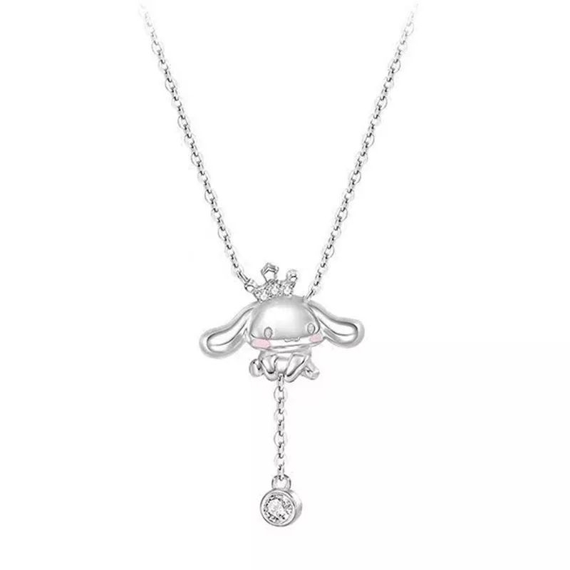 FerenHongXia Fashion Wanita Perhiasan alloy Karakter Cinnamoroll Dog Rumbai Kalung