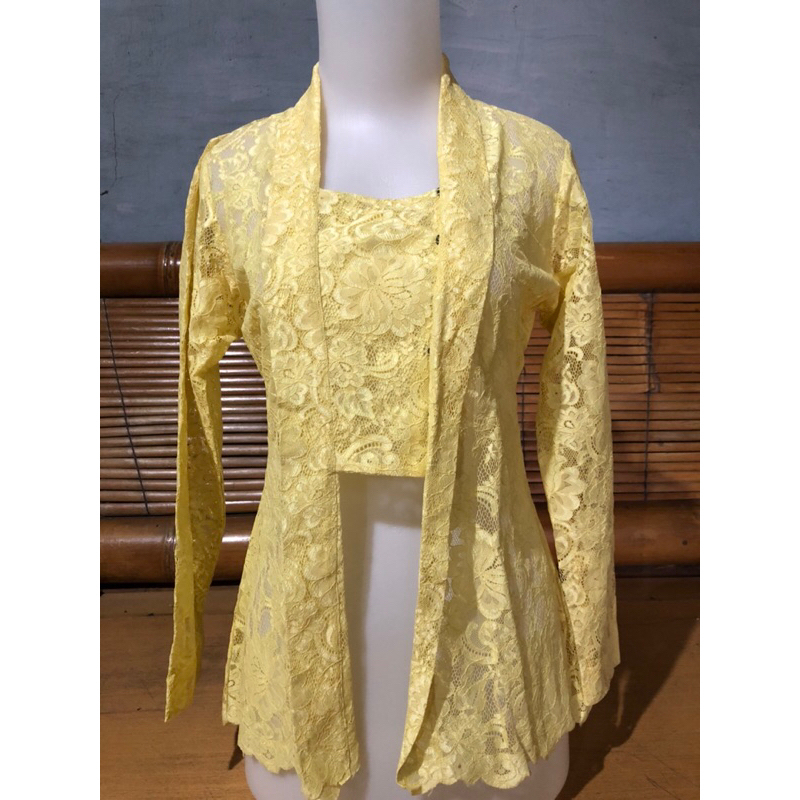 Kebaya Kuning muda Kuning cantik brokat