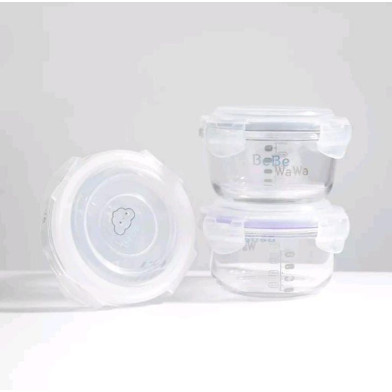 GLASS FOOD CONTAINER / KONTAINER KACA BEBE WAWA