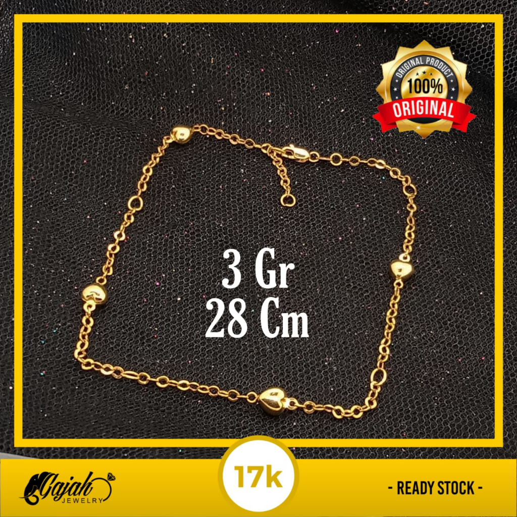 Gelang Kaki Emas 17K - 3 Gr Kadar 750 - 5360