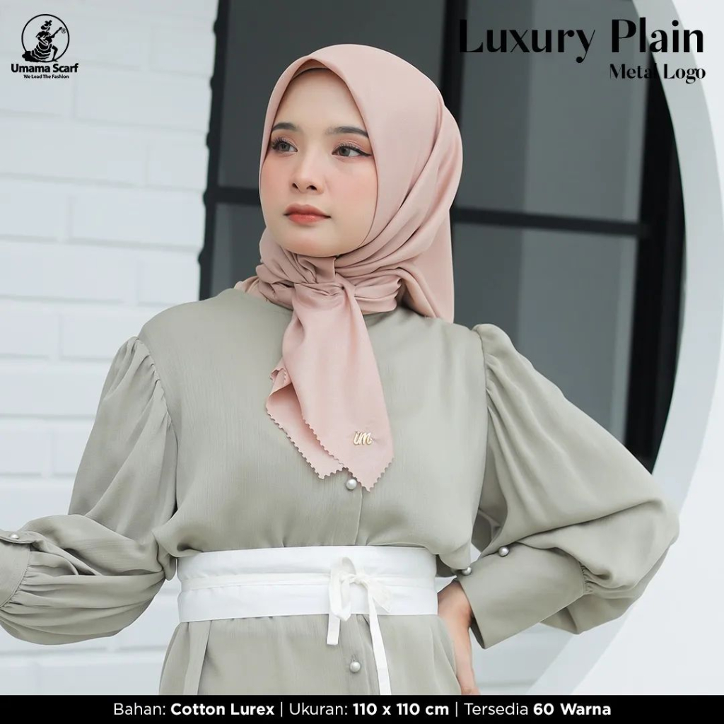 Jilbab Pesta Kondangan Wisuda  LUXURY PLAIN LC by UMAMA part 2 - METAL LOGO