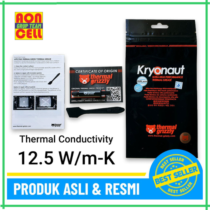Thermal Paste Thermal Grease Grizzly Kryonaut 1 gram Pasta Thermal