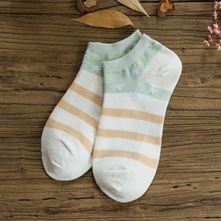 GO!KK118 Kaos Kaki Wanita Pendek Unisex Semata Kaki Ankle Motif Garis Warna Warni Socks Korean