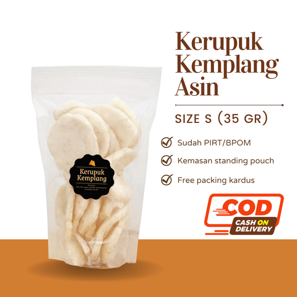 [DELISH SNACKS] Kerupuk Kemplang (S) 35gr / Snack Cemilan / Camilan Krupuk Palembang Ikan Asin Gurih