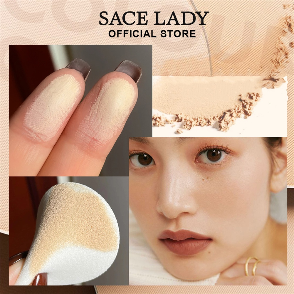 SACE LADY Waterproof Pressed Powder Matte Flawless Lightweight Oil-Controlling Makeup - 8gr