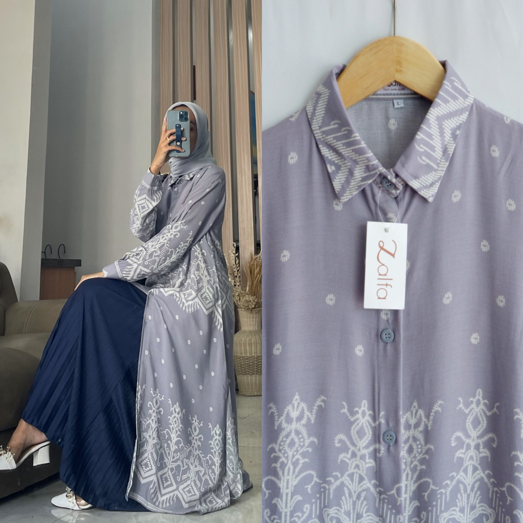 NEVILA VOL.1 long tunik abstrak by ZALFA OUTFIT