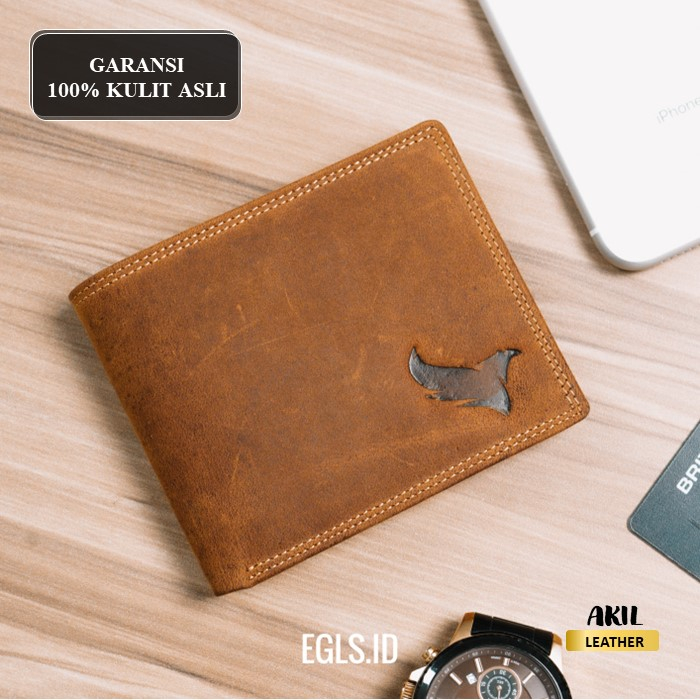 Dompet Lipat Pria Branded Bahan 100% Kulit Sapi Asli Original Premium Egls Veda Leather Wallet Cowok Keren Terbaru Free Grafir Nama