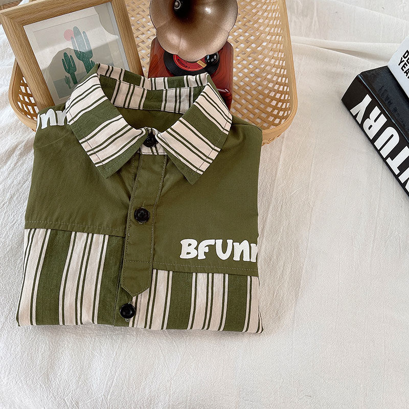 Baju bayi anak laki laki premium motif BFUNNY Garis Hijau lucu usia 6 bulan - 5 tahun impor korea