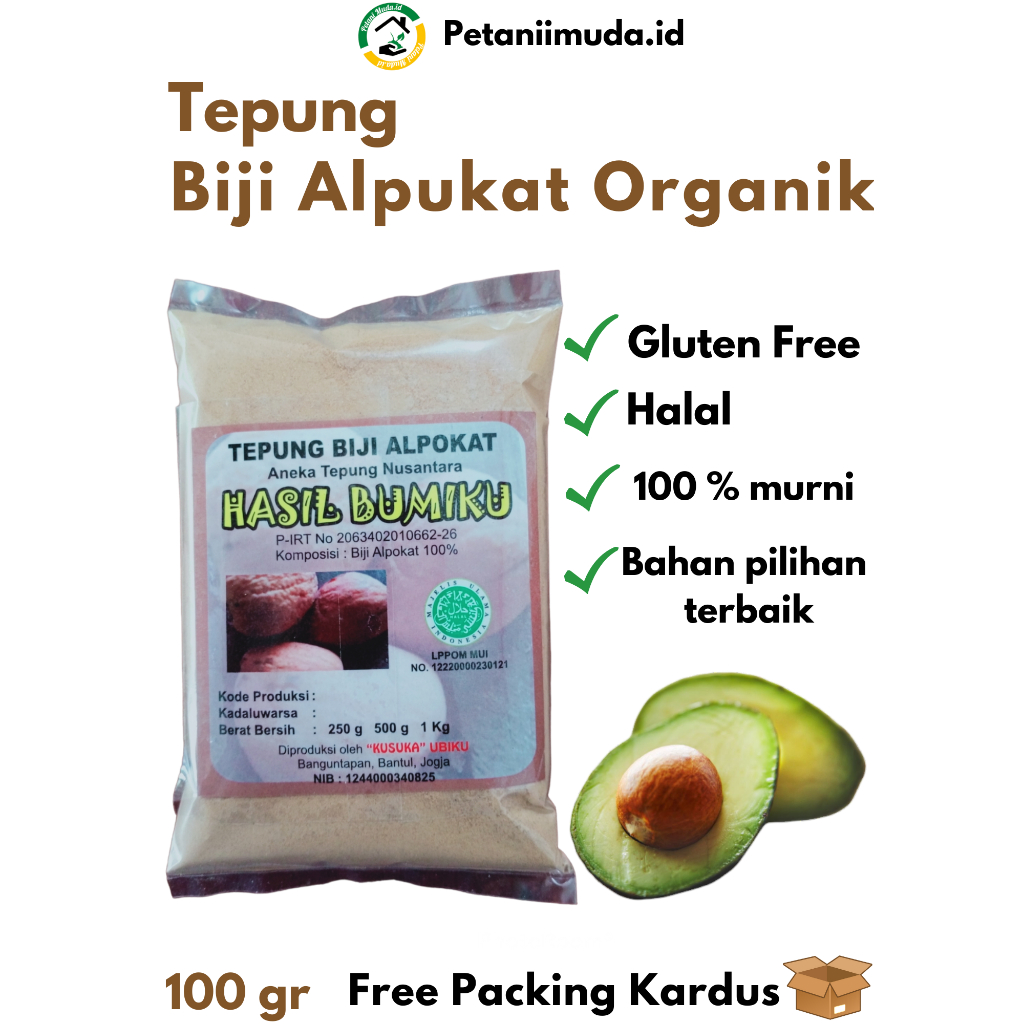 

Bubuk Biji Alpukat Murni kemasan 100 gram/Tepung Biji Alpukat Murni kemasan 100 gram