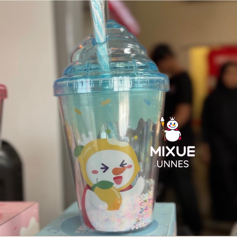Mixue Sundae Cup (Blue) Original Official Bottle Tumbler Tumblr Biru