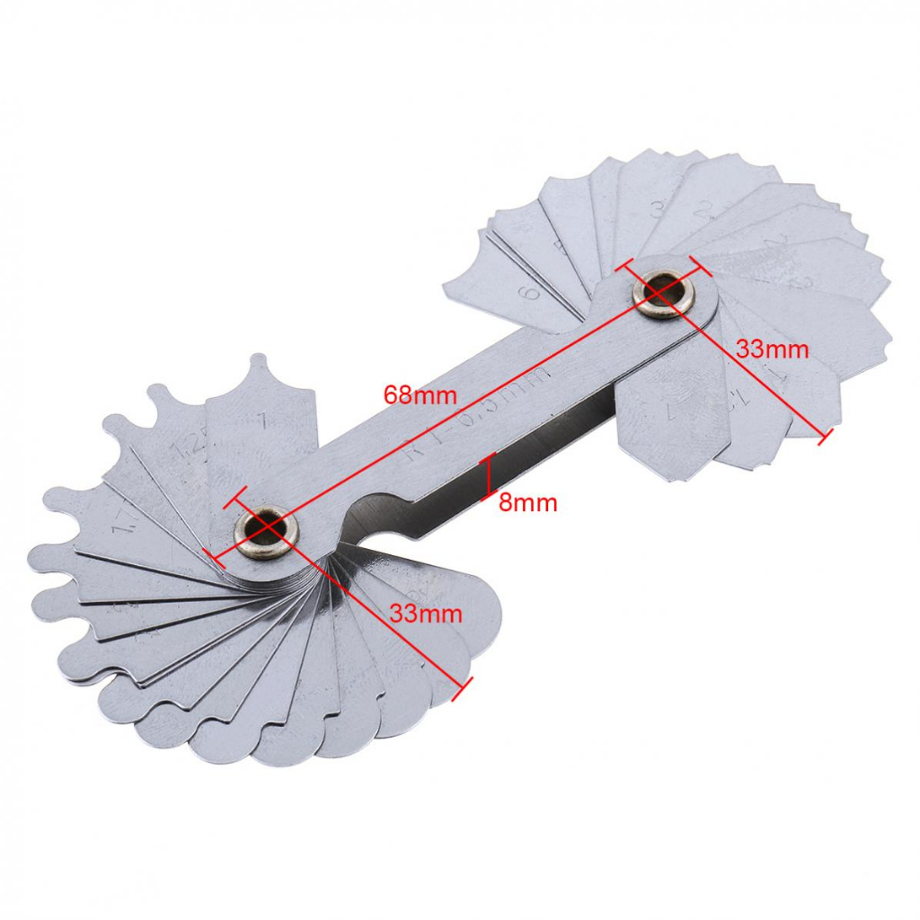 Radius Gauge R1-6.5 Alat Ukur Celah Baut / Alat Pertukangan / Suri Drat