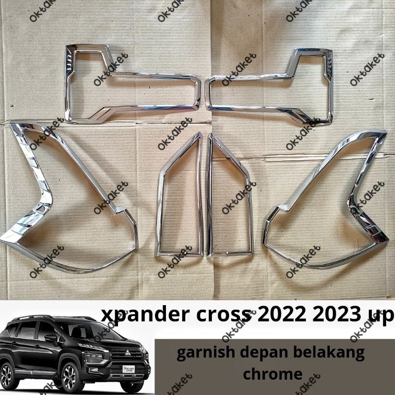 paket garnish depan belakang LED position Xpander cross 2022 2023 2024 Hitam Chrome