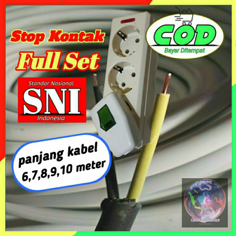 Stop Kontak Kabel 3 Lubang | Stop Kontak 10 Meter | Kabel Roll