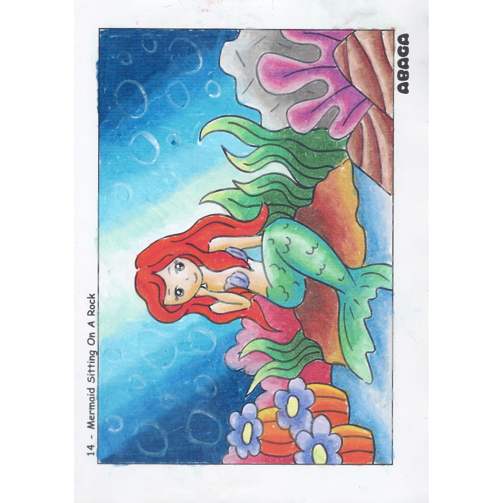 

Lembar Mewarnai Anak Teknik Pastel / Mermaid Sitting On A Rock / Smart Coloring Page
