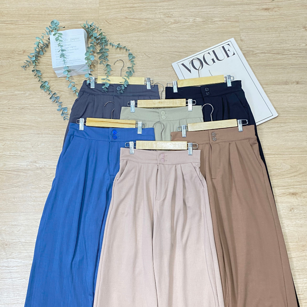 Jennie Knit Pants Celana Kulot Highwaist Kancing 2 Celana Wanita