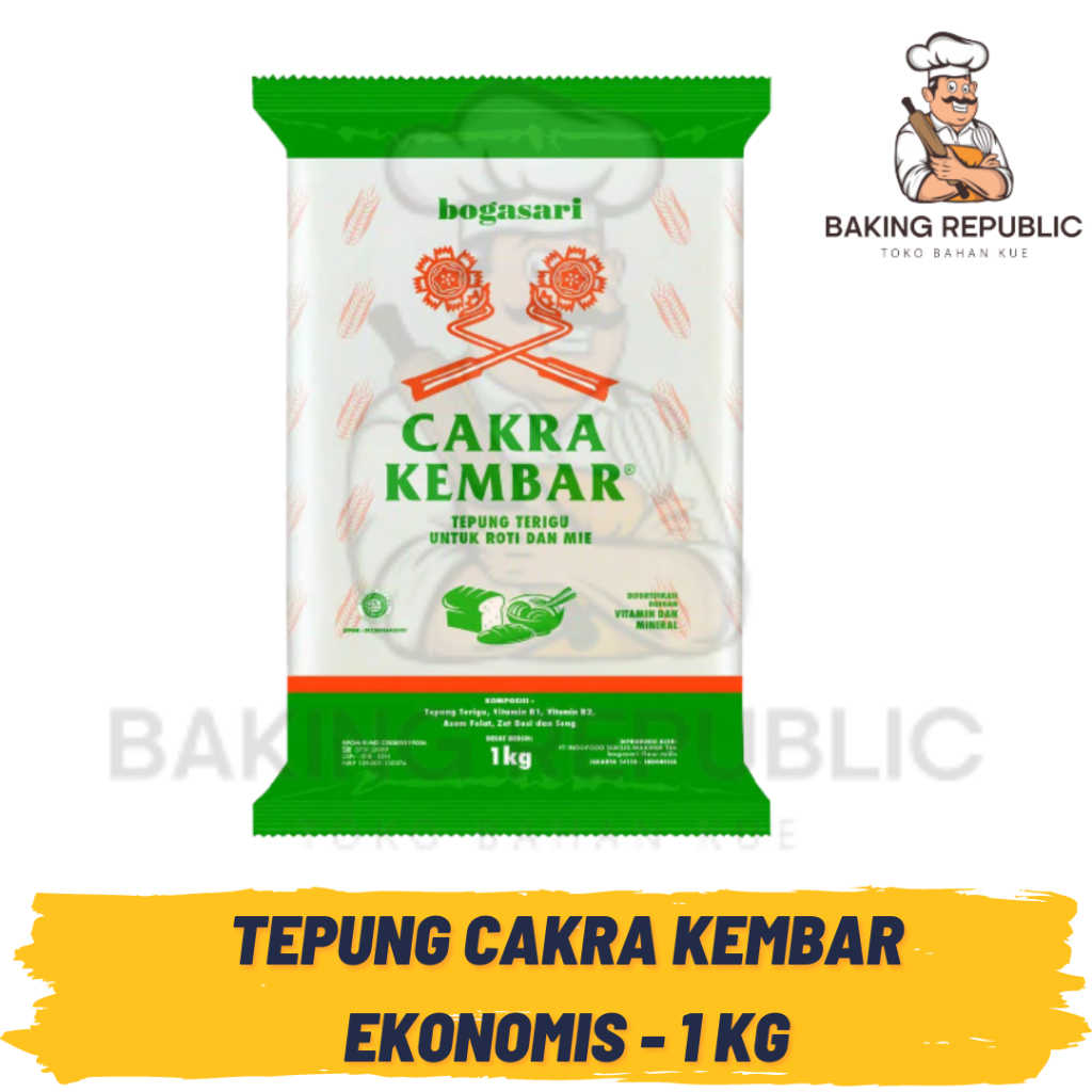 

BOGASARI | TEPUNG TERIGU CAKRA KEMBAR EKONOMIS | 1 KG