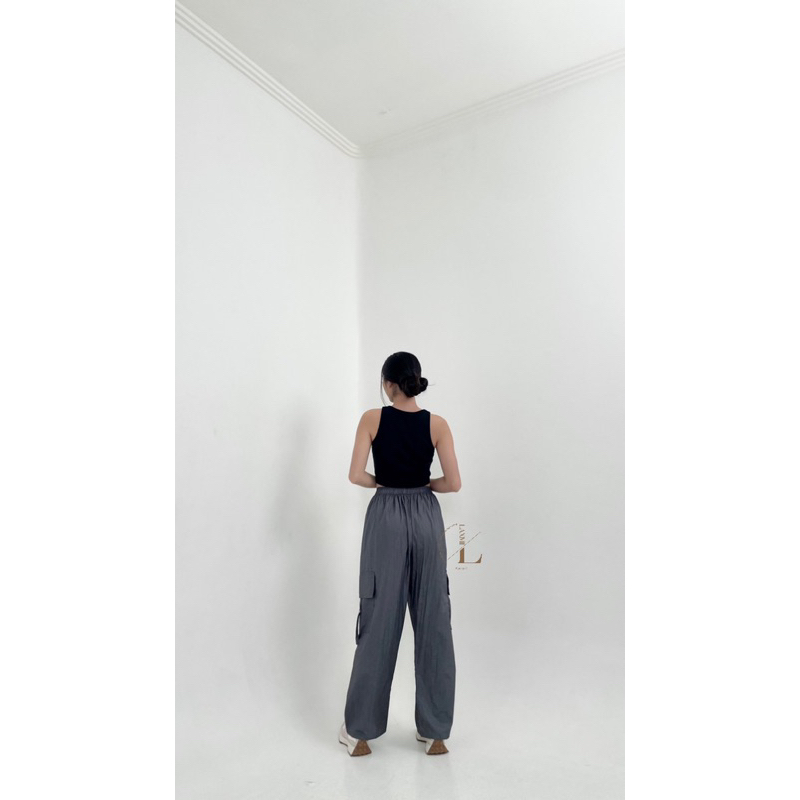 [LAXMI] Aluna Cargo Pants // Celana Cargo Parasut // Cargo Highwaist