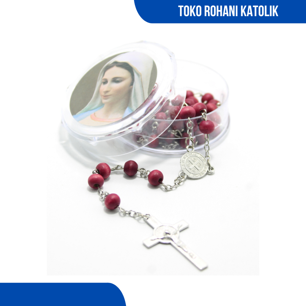 ROSARIO KAYU WANGI (IMPOR) / ROSARIO KALUNG / KALUNG ROSARIO KATOLIK / KONTAS / KALUNG WANITA / KALUNG PRIA