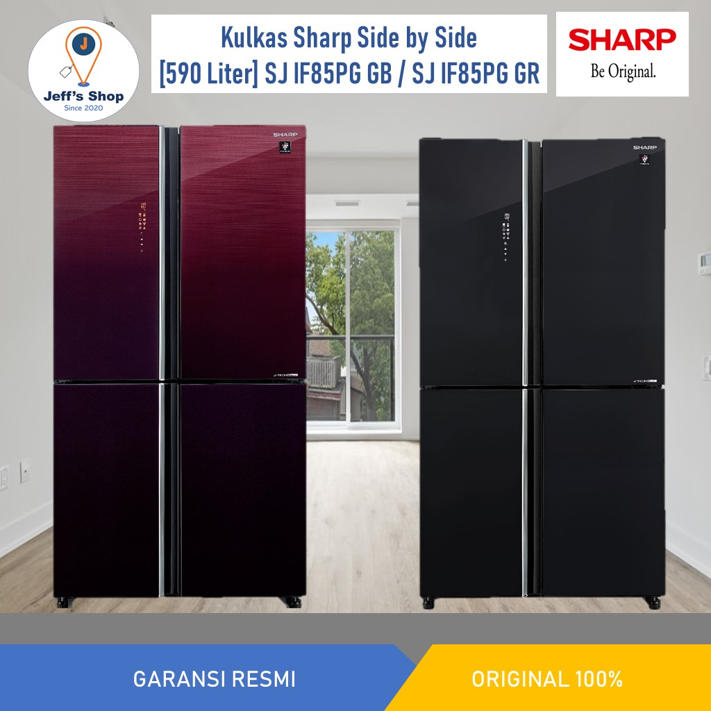 Sharp Kulkas Side by Side 4 Pintu [590 Liter] SJ-IF85PG-GB / SJ-IF85PG-GR