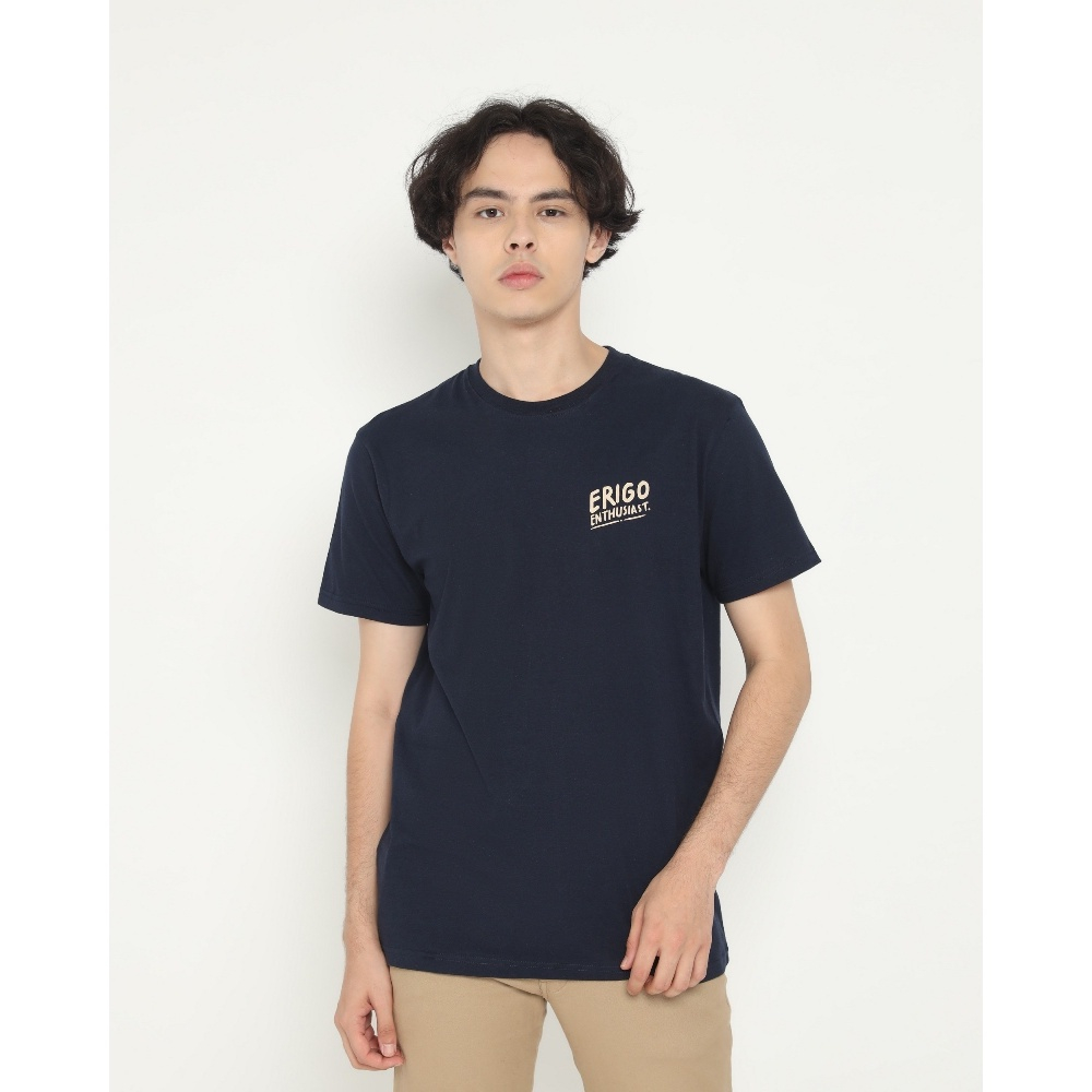 Erigo T-Shirt Japan Wheels Navy Unisex Kaos Baju Erigo Pria/Wanita