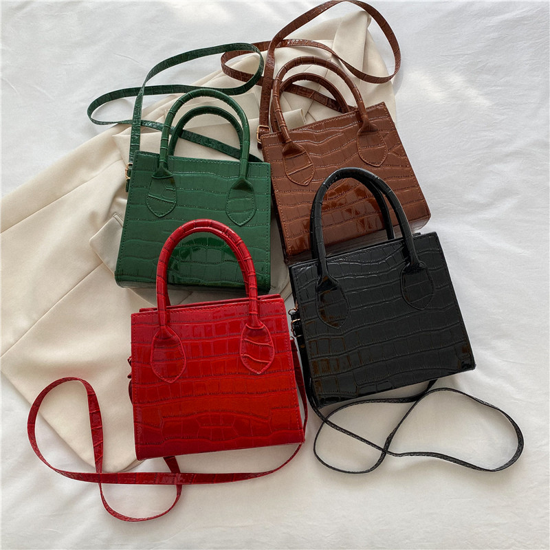 Women Crocodile Sling Bag Square Glossy Tas Wanita 10185