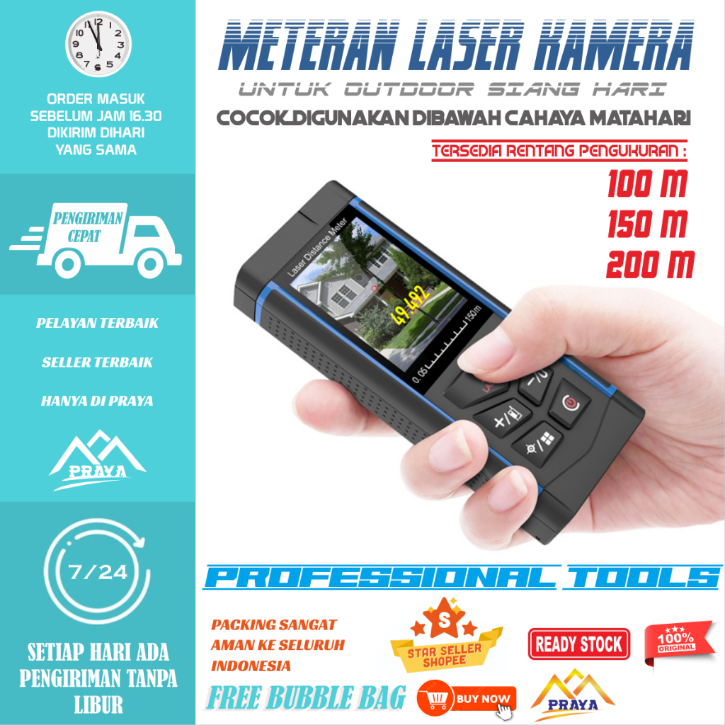 Meteran Lser Kamera Outdoor Siang Hari DIGITAL LASER DISTANCE METER 100M 150M 200M