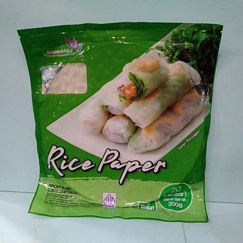 RICE PAPER KULIT LUMPIA KOTAK 21×18,5 CM / BULAT 22 CM 200 GR ( ISI 20 LEMBAR)