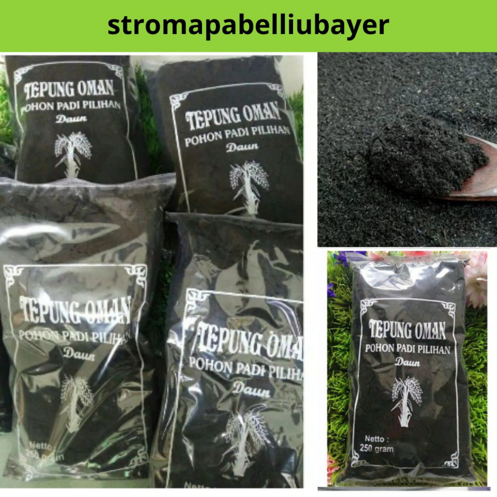 ❤stromapabelliubayer❤Tepung oman/Abu merang sekam pewarna alami 250 gram / Tepung dawet hitam ongol 