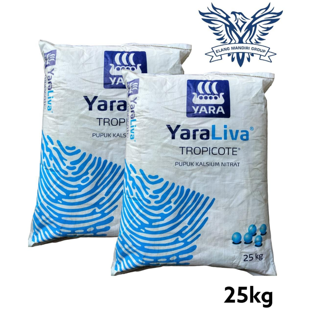 Karungan YaraLiva TROPICOTE 25 Kg Pupuk Kalsium Nitrat Kemasan Pabrik Calnit Calcium