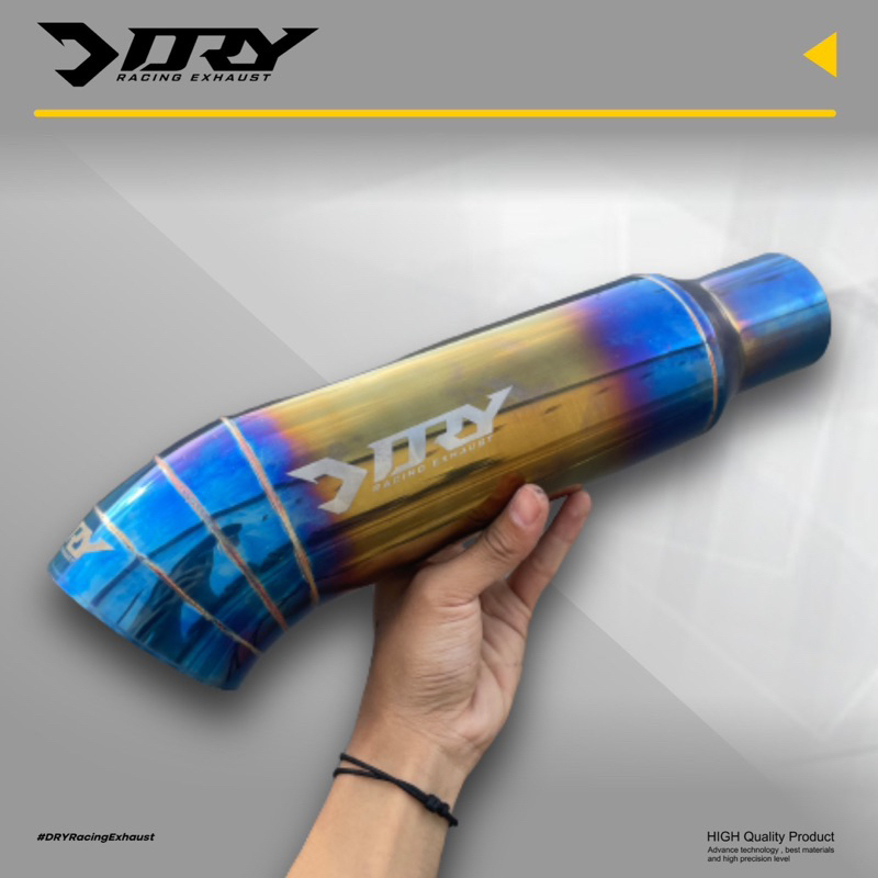 Knalpot Mobil Tailpipe Diesel 3,5 Inchi DRY Racing Blue Gold