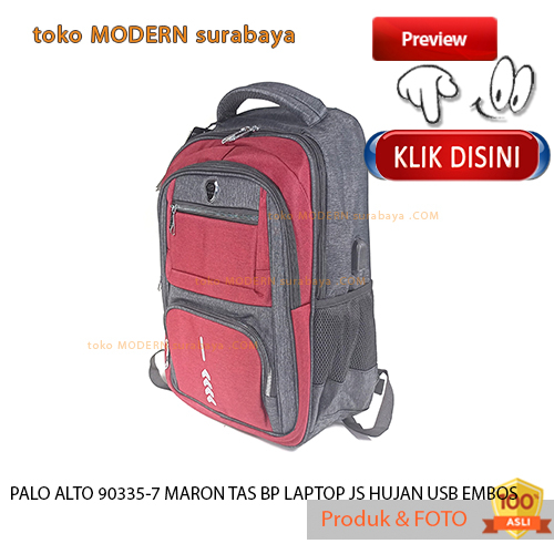 Tas ransel sekolah kerja PALO ALTO TAS BP LAPTOP JS HUJAN USB EMBOS