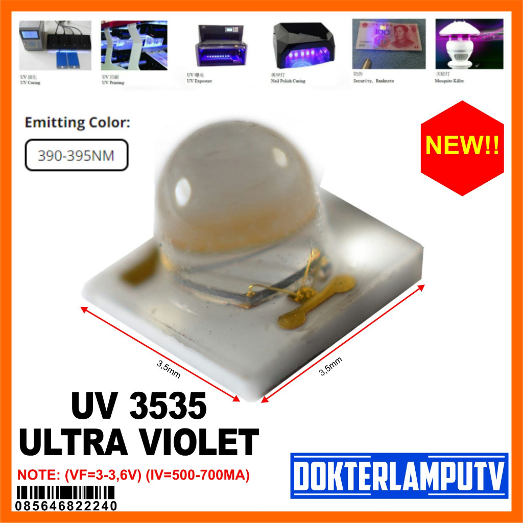 LED UV ULTRA VIOLET 3535 UNTUK BERBAGAI MACAM FUNGSI DIY PROYEKTOR PROJEK