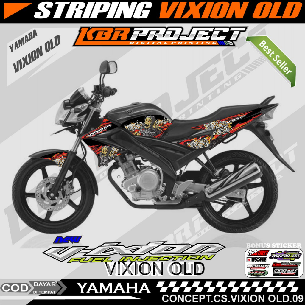 VIXION OLD STIKER STRIPING PREMIUM MOTOR KEREN LIS VARIASI VIXION OLD STIKER MOTOR YAMAHA DESAIN RAC