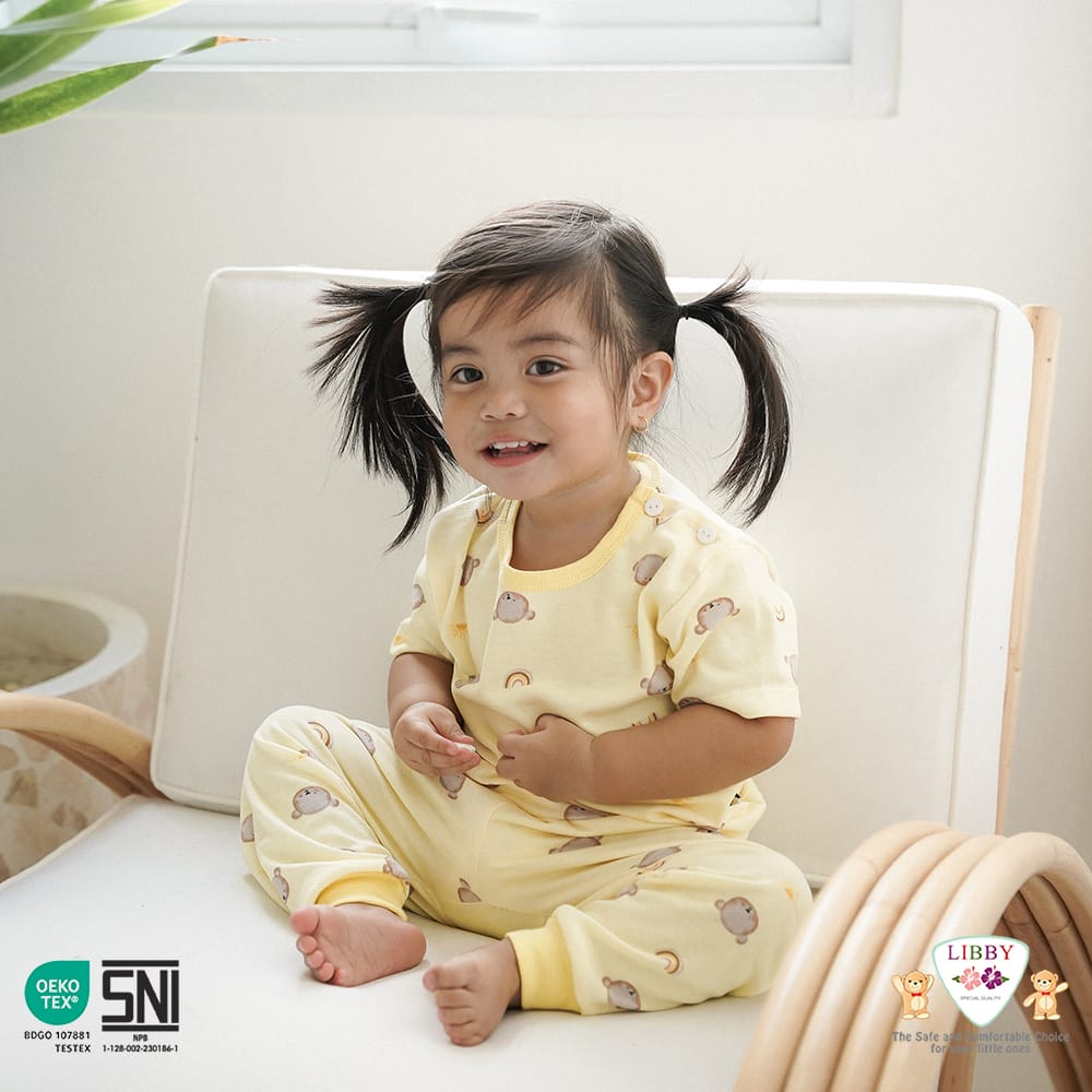 Libby Setelan Oblong Pendek Panjang Motif  BEN VOYAGE/BABY COLLECTION/SUMMER GAMES (kancing pundak) - Libby baju bayi Hello Sunshine - Best Seller Libby setelan pendek panjang/Libby The Enchanted Wild