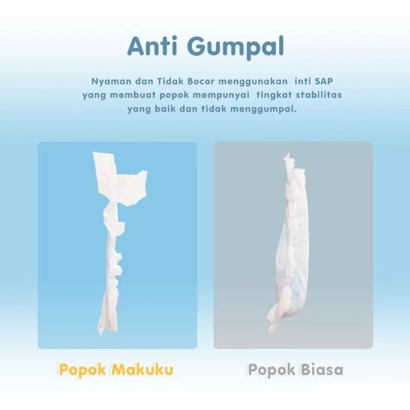 MAKUKU SAP Diapers Slim Jumbo Pack M52 L50 XL48/ Popok Bayi Tipis SAP Anti Gumpal Cepat Kering Sekali Pakai