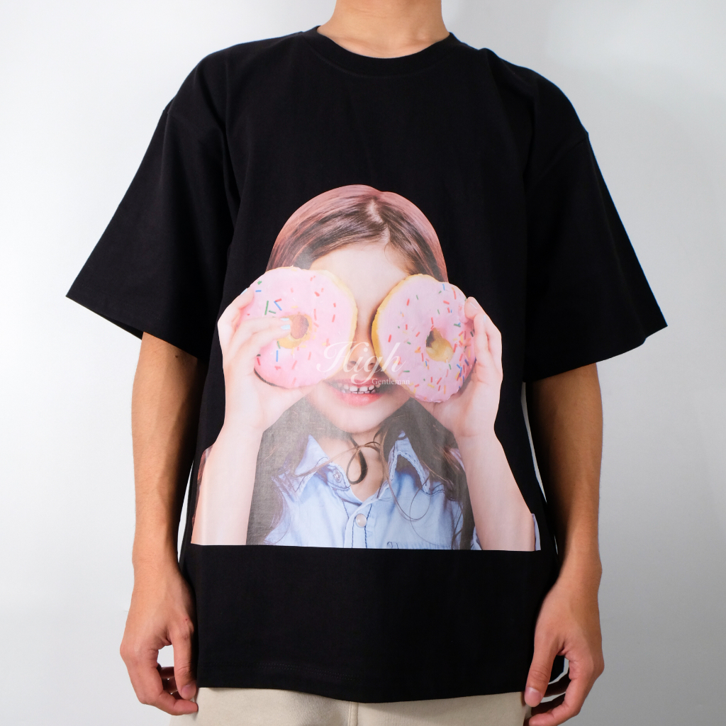 ADLV Girl Baby Face Donuts Tee Black 1 100% Authentic