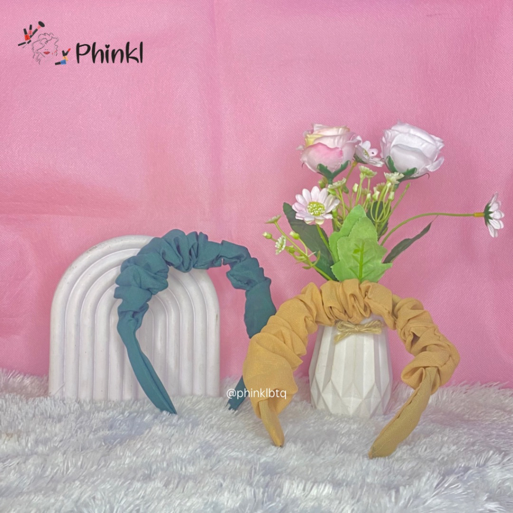 `ღ´ PHINKL `ღ´ Bandana scrunchie kekinian ala nagita slavina artis kerut silk bahan bagus