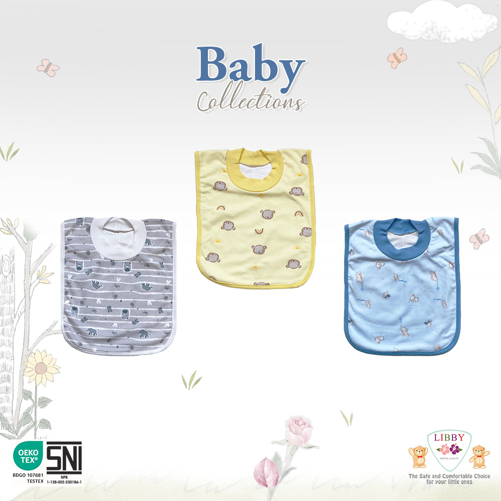 Slaber Libby Bahan Spesial Cotton Rib/Celemek makan bayi/libby baby Tree House