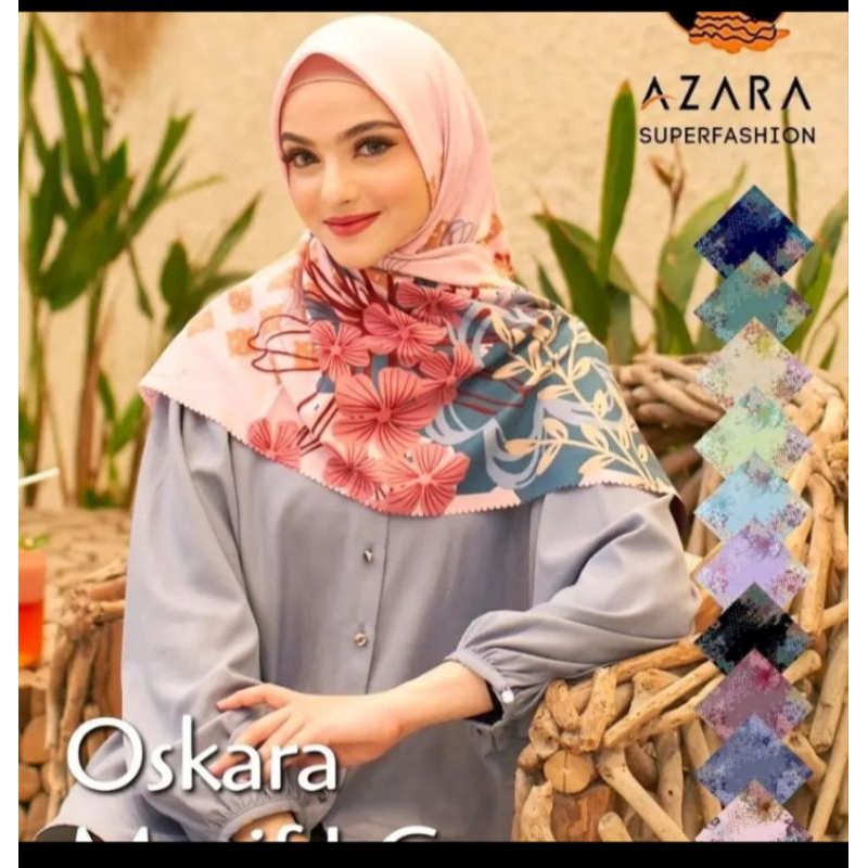 HIJAB SEGI EMPAT MOTIF VOAL AZARA TERBARU