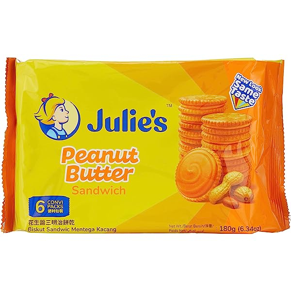 

Julies Peanut Butter Sandwich 180gr / Julie's Cheese Sandwich 168gr Biscuit Julies Peanut Cheese