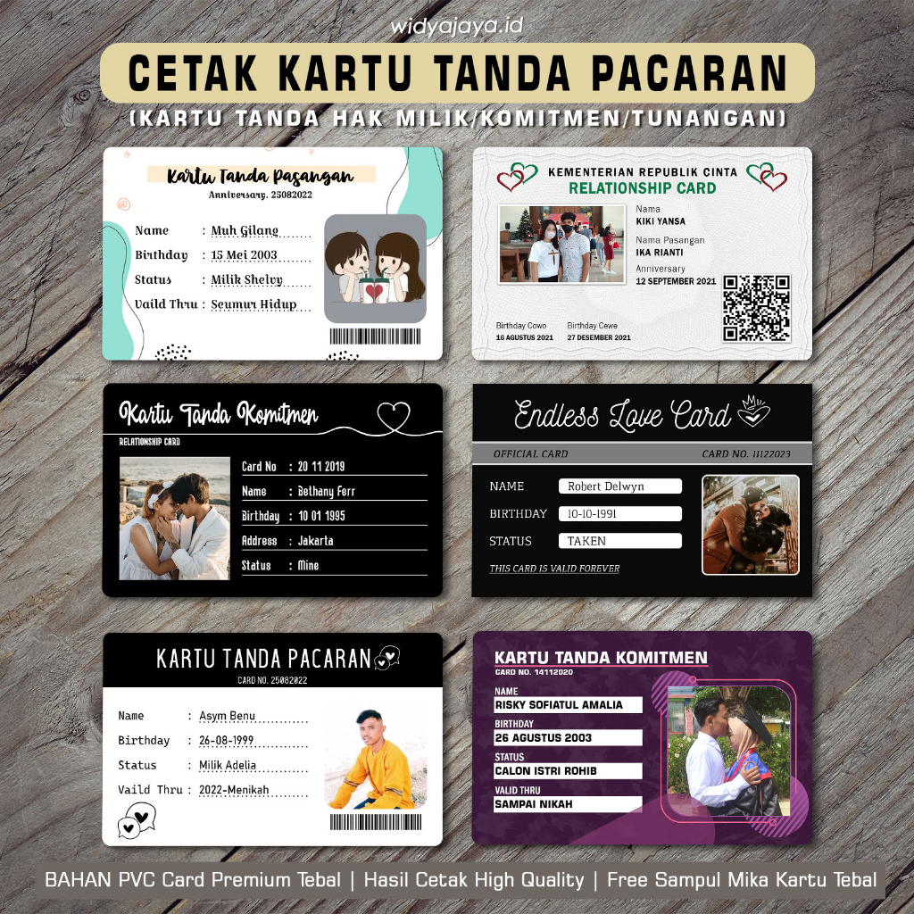 

[1KARTU] KARTU TANDA KOMITMEN / KARTU TANDA PACARAN / KARTU HAK MILIK / KARTU NAMA